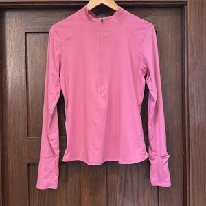 Under Armour Pink Running 1/4 Zip Shirt—Size Medium